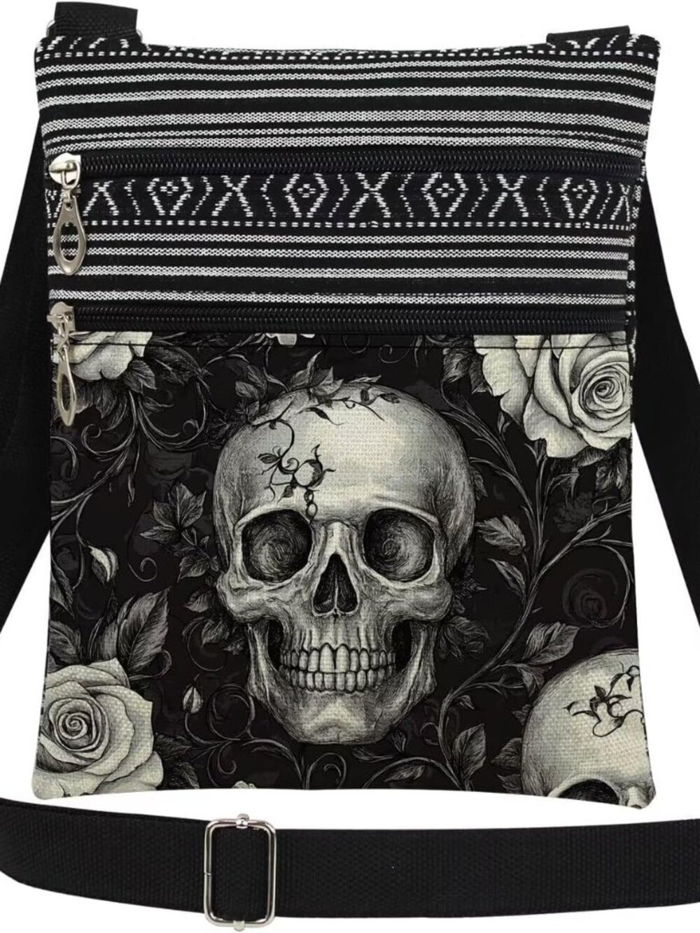 Halloween Gifts for Women Skull Messenger Bag Adjustable Strap Crossbody Pouch Z